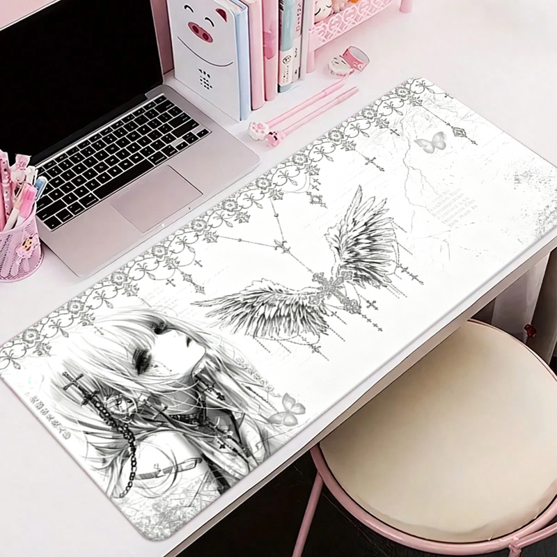 Gaming Accessories Wholesale - Leather Mousepad Black White Anime Aesthetics