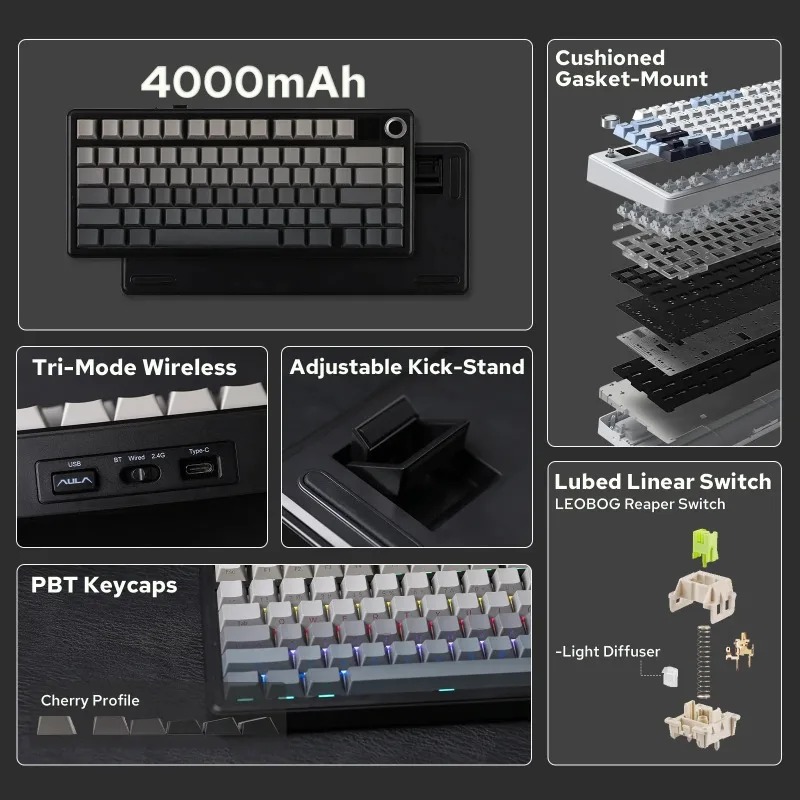 AULA F75 Max Mechanical Keyboa - Gaming Accessories 评论和价格