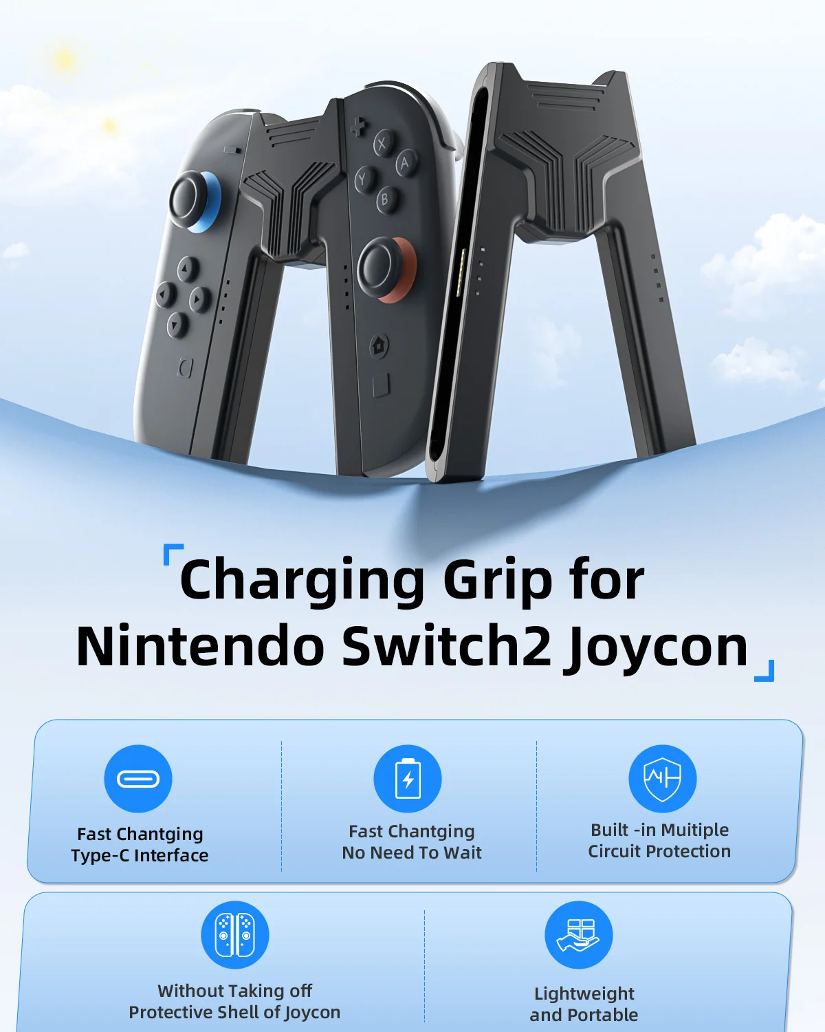 For Switch 2 Charger Grip for  - Gaming Kit Accessories Nintendo Switch 评论和价格