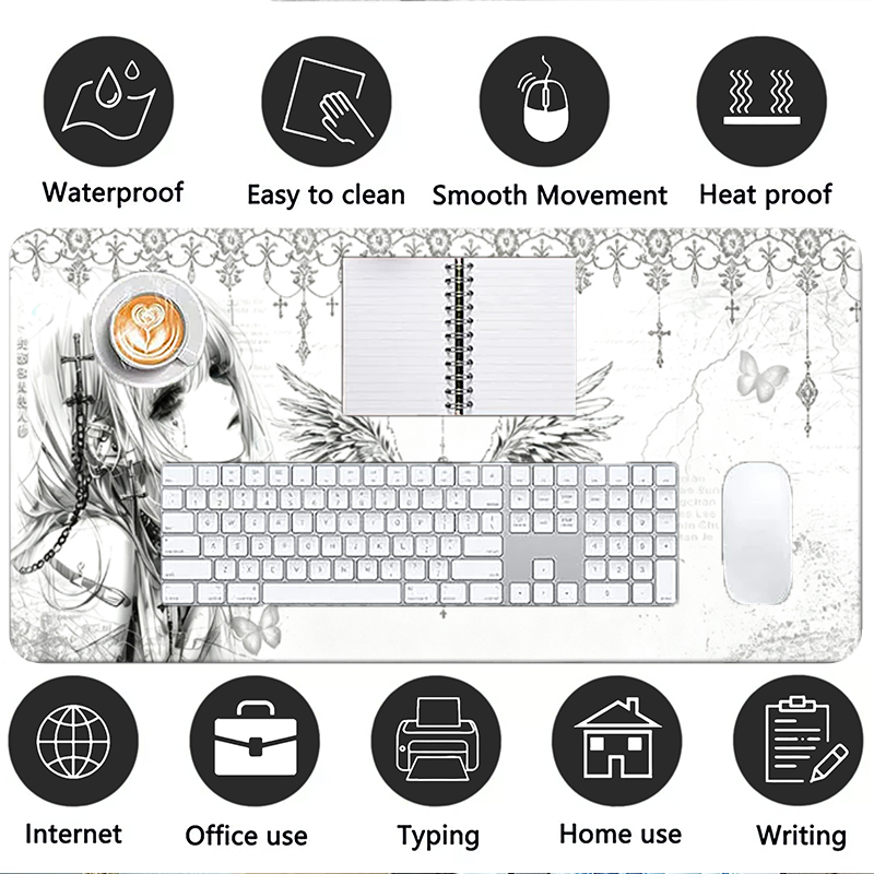 Leather Mousepad Black White A - Gaming Accessories Wholesale 评论和价格